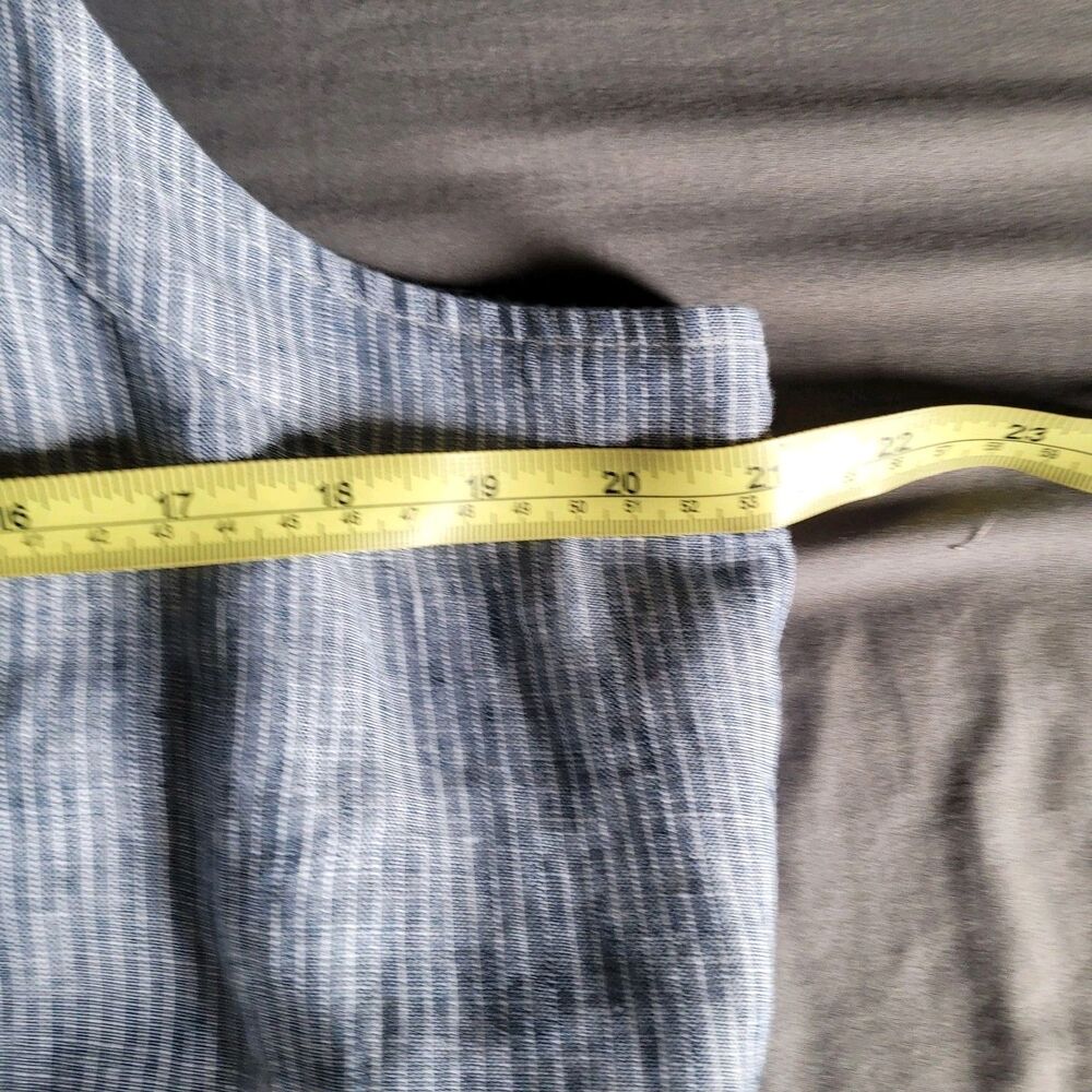 Everlane Linen Picnic Straight Leg Jumpsuit Size 16 Blue Sleeveless Button Front - Picture 4 of 8